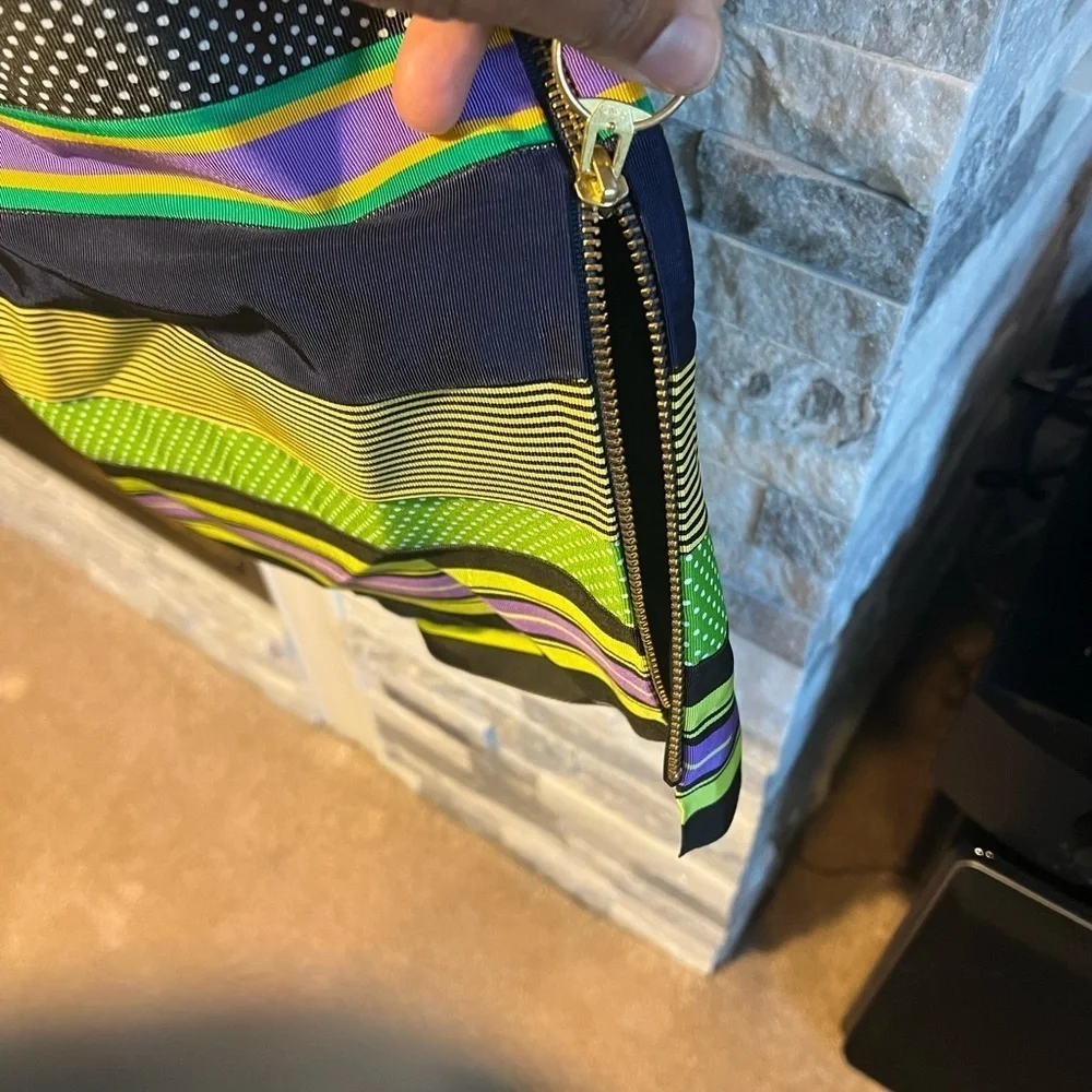 Multi-Color Lined Mini Skirt – Side Zipper